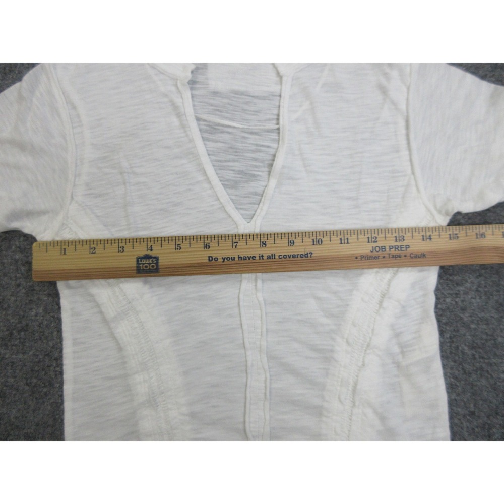 Free People Shirt Womens Small White Short Sleeve Lightweight Sheer Boho Top - Picture 5 of 12